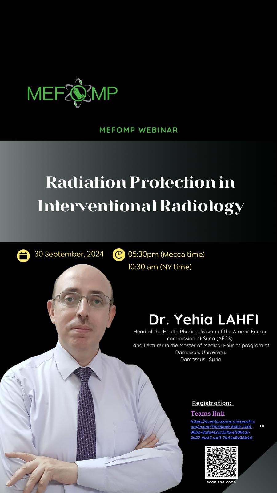 MEFOMP Webinar on "Radiation Protection in Interventional Radiology"